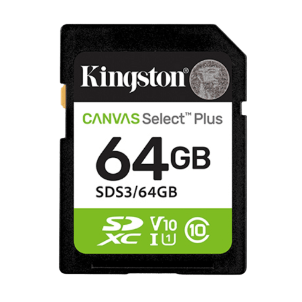 TARJETA DE MEMORIA SD KINGSTON CANVAS SELECT PLUS, 64GB, VELOCIDAD: UHS-I/U1/V10 (SDS3/64GB) 0