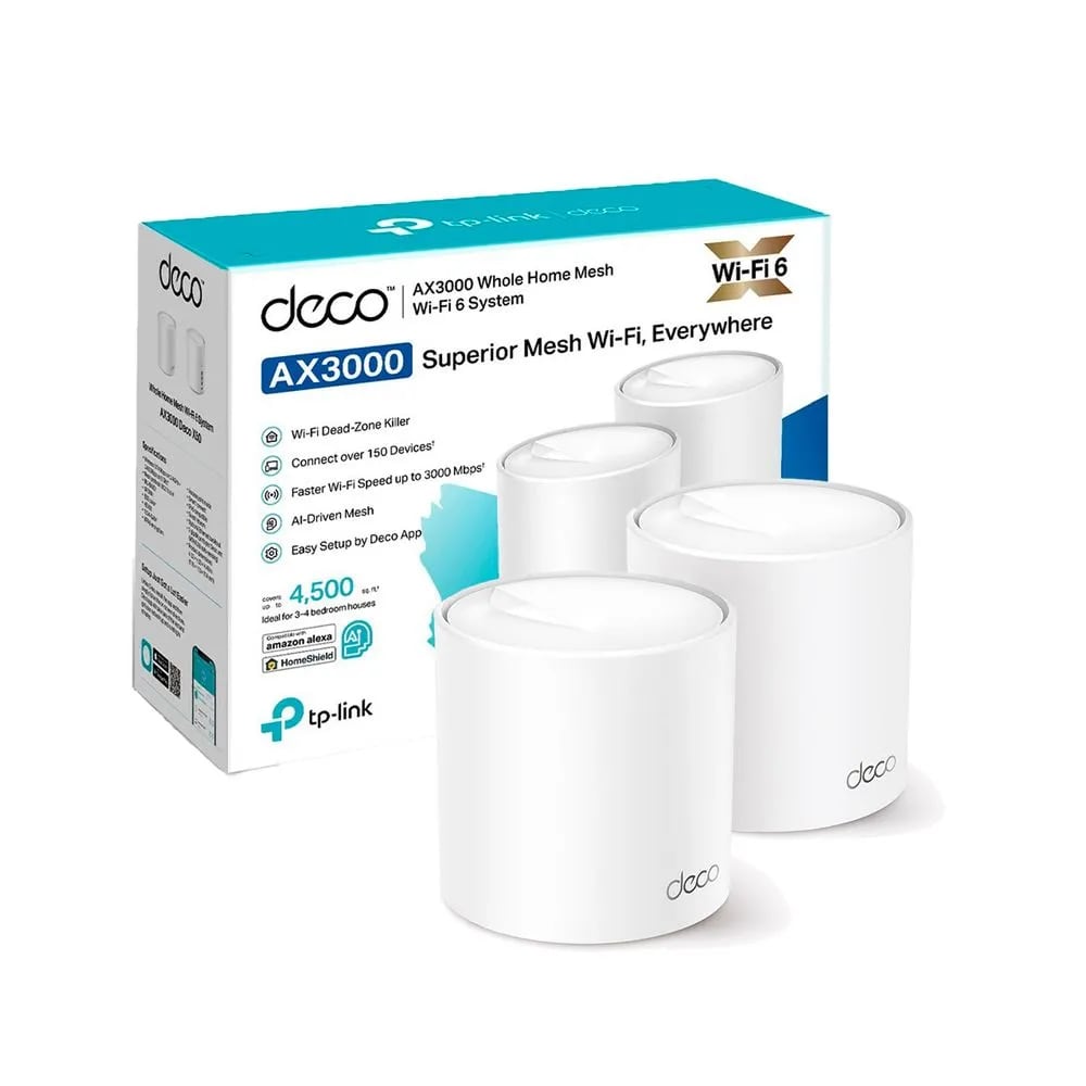 SISTEMA DE WIFI TP-LINK MESH DECO X50 (PAQX2) AX3000 2BAND (Deco X50(2-pack)) (NT6)2