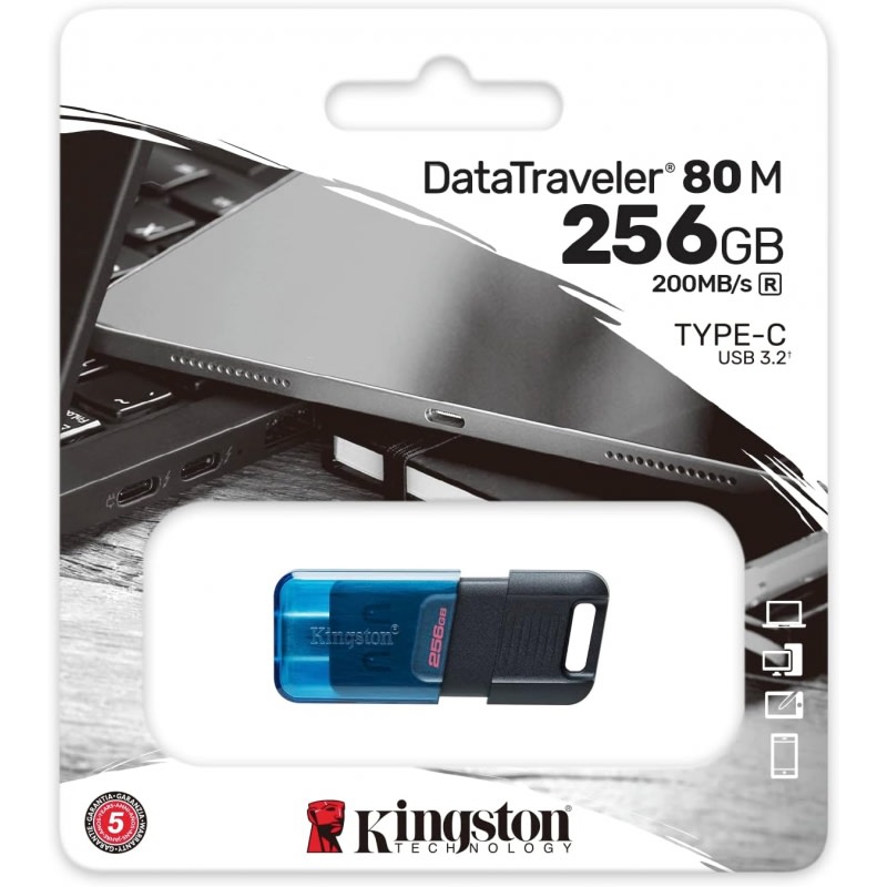 MEMORIA USB KINGSTON DATATRAVELER 80M 256GB USB-C 3.2 (DT80M/256GB) 2