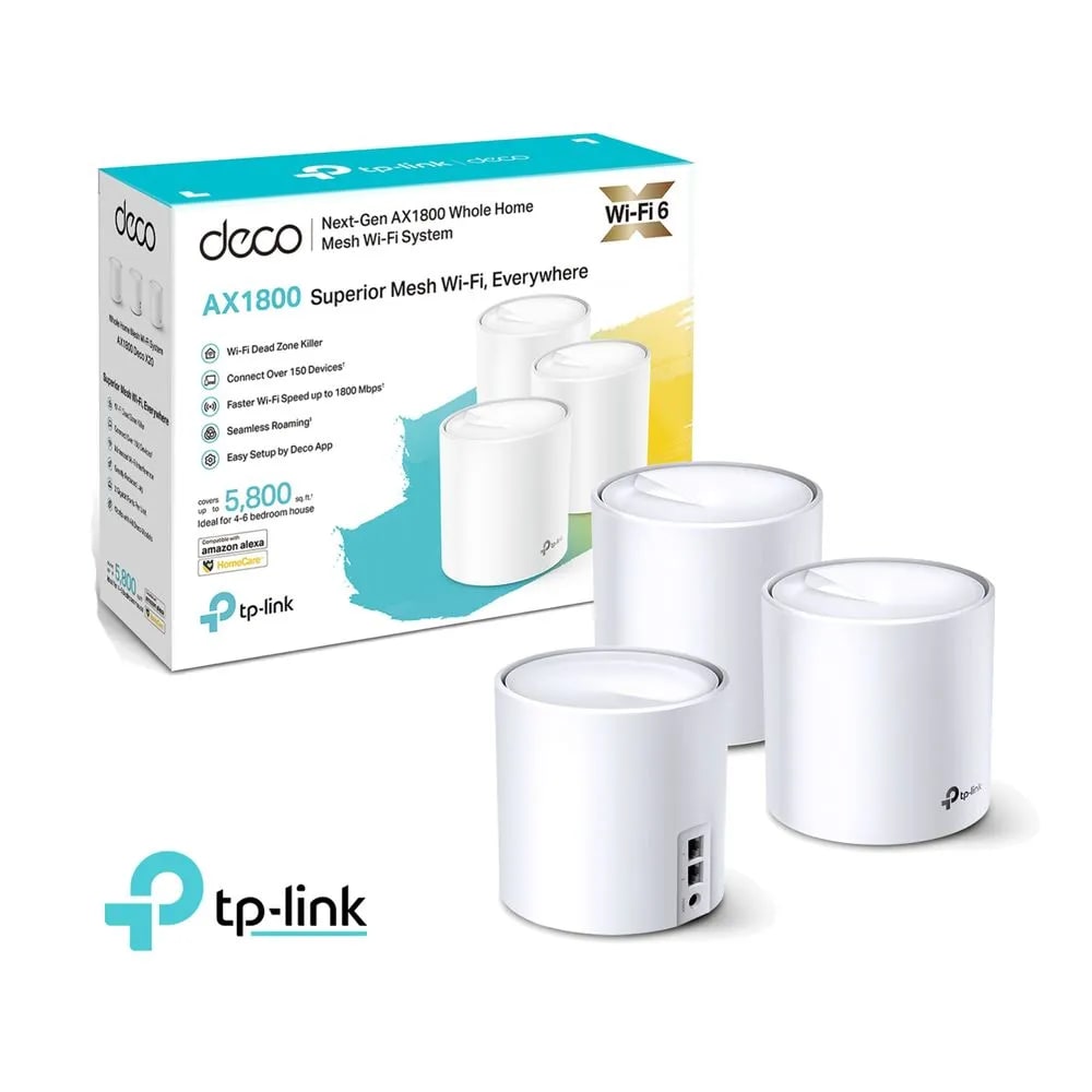 SISTEMA DE WIFI TP-LINK MESH DECO X20 (PAQX3) AX1800 2BAND (Deco X20(3-pack)) (NT6)2