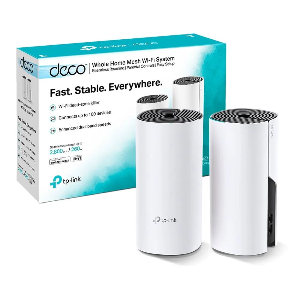 SISTEMA DE WIFI TP-LINK MESH DECO E4 (PAQX2) AC1200 2BAND (Deco E4(2-pack)) (NT6)2