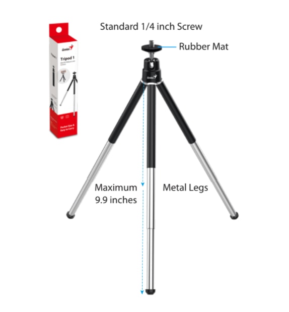 TRIPODE GENIUS P/WEBCAM 25.1 CM BLACK/SILVER (31250016400)2