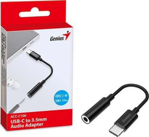 ADAPTADOR GENIUS ACC-C100 USB-C A 3.5MM BLACK (32590012400) (NT8)1