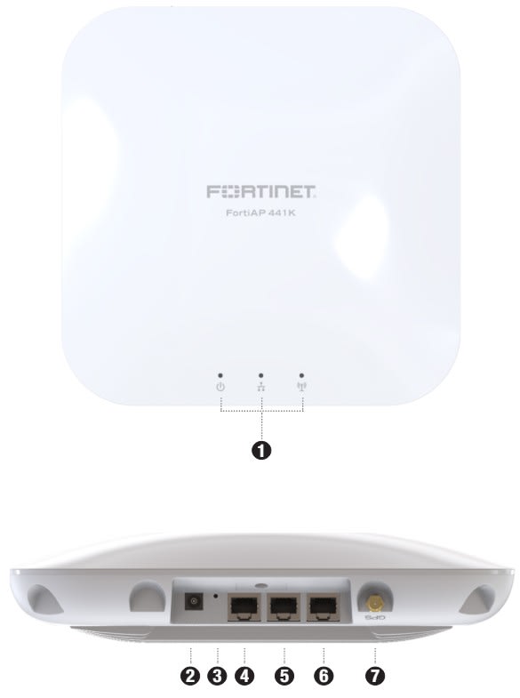 FORTIAP-441K INDOOR WIRELESS AP - 4 RADIOS (WI-FI-7 TRI BAND 2.4/5/6GHZ (FAP-441K-N) (NT9) 0