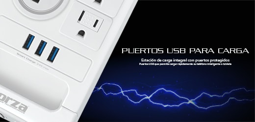 REGLETA SUPRESORA DE PICOS 110/240V 1800J (FSP-1011USBW) (NT6)4