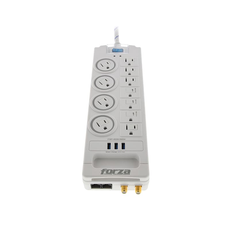 REGLETA SUPRESORA DE PICOS 110/240V 1800J (FSP-1011USBW) (NT6)1