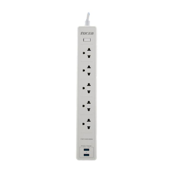 REGLETA SUPRESORA DE PICOS FORZA 110/220V 1200J (FSP-512USBW) 0