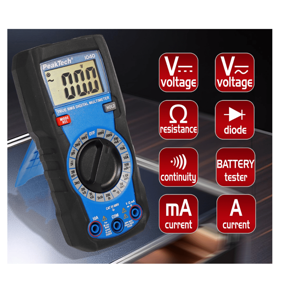 MULTIMETRO DIGITAL P1040 PEAKTECH PORTATIL 2000 COUNTS 600V AC/DC - 10A AC/DC (P1040)6