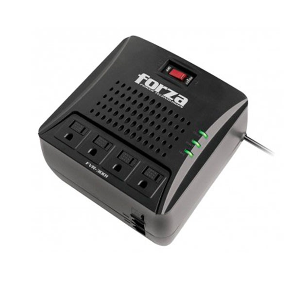 ESTABILIZADOR FORZA 4 TOMAS 3000VA/1500W RJ45-220V X 4 (FVR-3002) 0
