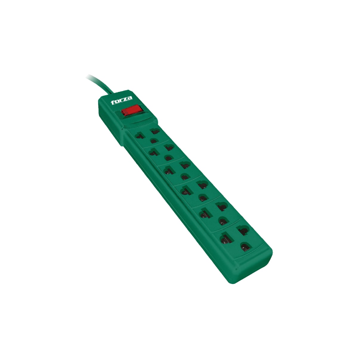 REGLETA FORZA POWER STRIP 120V/220V X 6 VERDE (PS-001G) (NT3)2