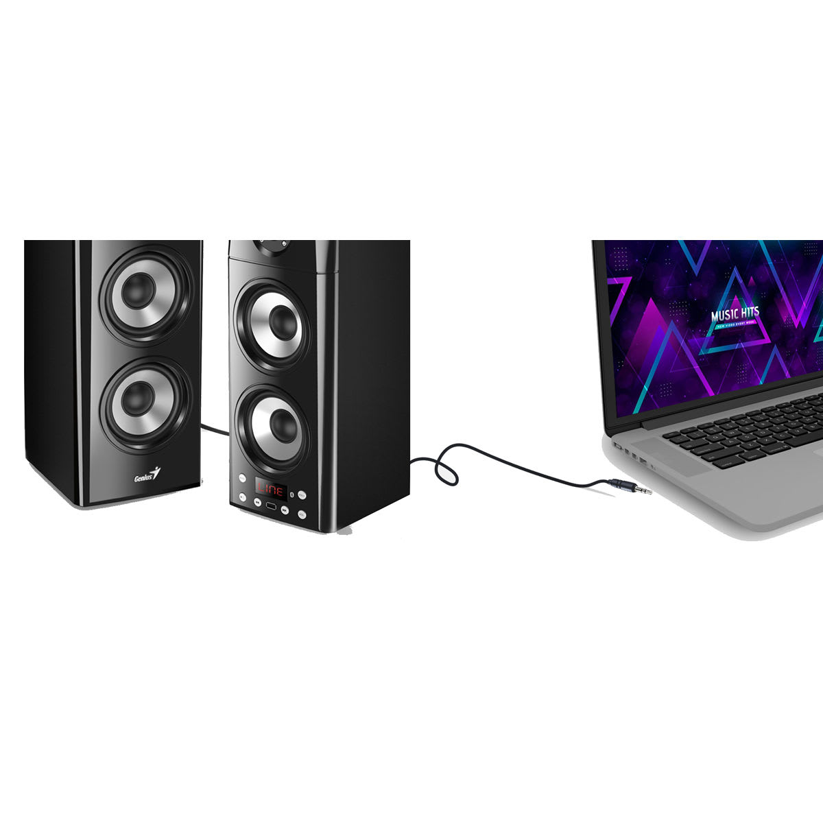 PARLANTE GENIUS BLUETOOTH CON CONTROL REMOTO 60W WOOD (SP-HF2800BT)2