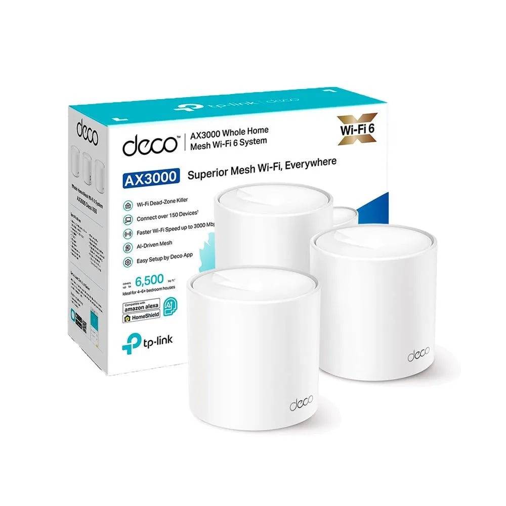 SISTEMA DE WIFI TP-LINK MESH DECO X50 (PAQX3) AX3000 2BAND (Deco X50(3-pack)) (NT6)1