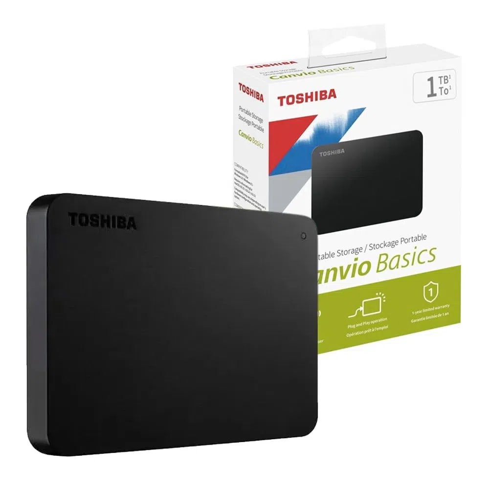 DISCO EXTERNO TOSHIBA CANVIO BASICS 1TB NEGRO USB 3.0 (HDTB510XK3AA) (NT4) 0