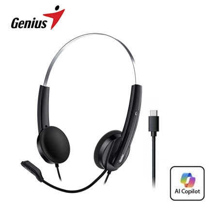 AURICULAR GENIUS  HS-220U AI COPILOT USB-C BLACK (31710032401) (NT8)2