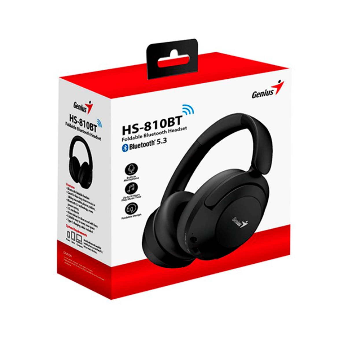 AURICULAR GENIUS HS-810BT BT/3.5MM 40MM 22H PLEGABLE BLACK (31710029400) (NT8)2