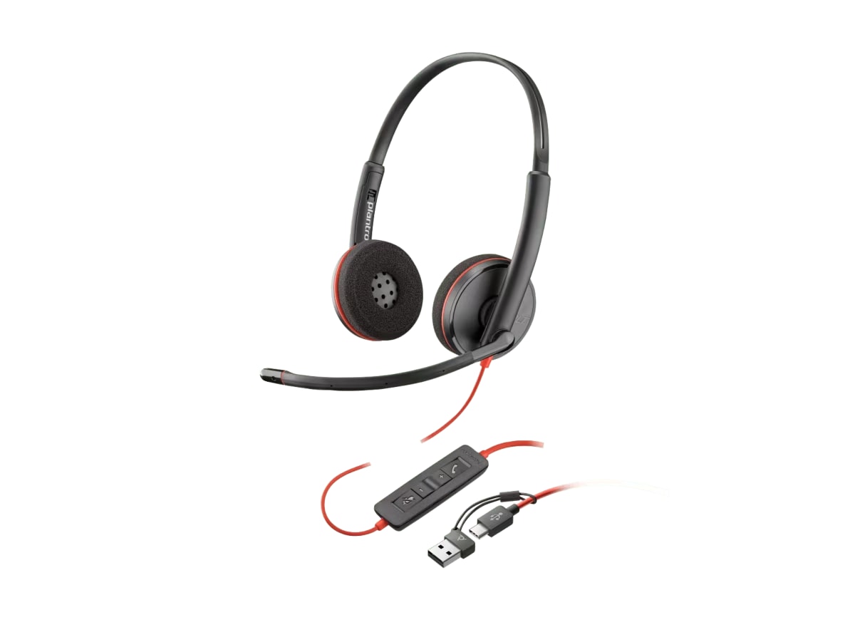 AUDIFONOS POLY BLACKWIRE 3220 + ADAPTADOR USB C/A (8X228A6)2