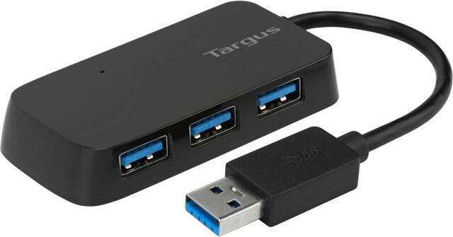 HUB USB TARGUS 4 PORT USB-A 3.0 NEGRO (ACH124US)1