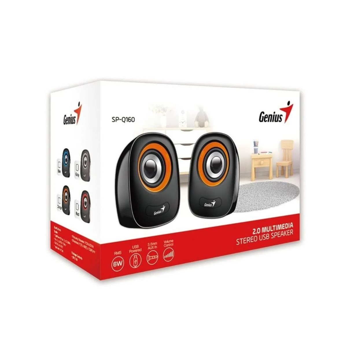 PARLANTE GENIUS SP-Q160 NARANJA USB POWER 6W (31730027402)2