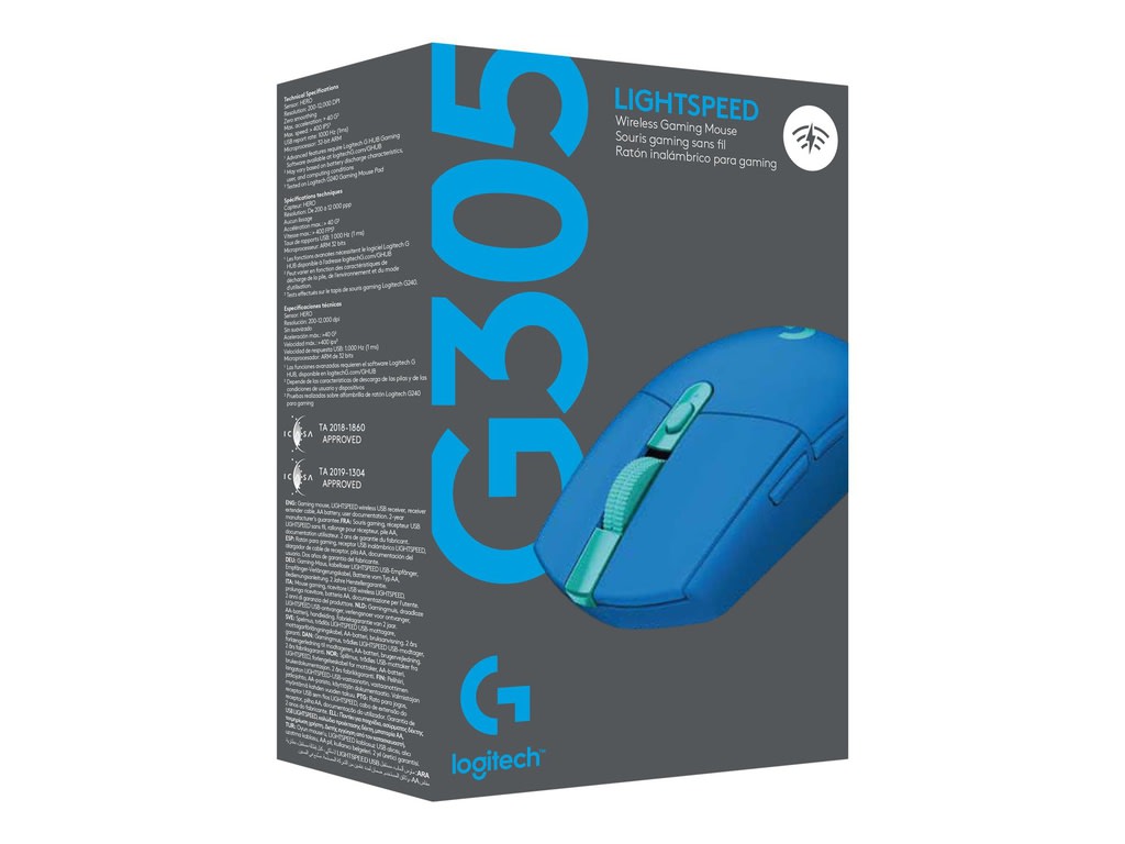 MOUSE LOGITECH G305 LIGHSPEED BLUE (910-006012) (NT8)4