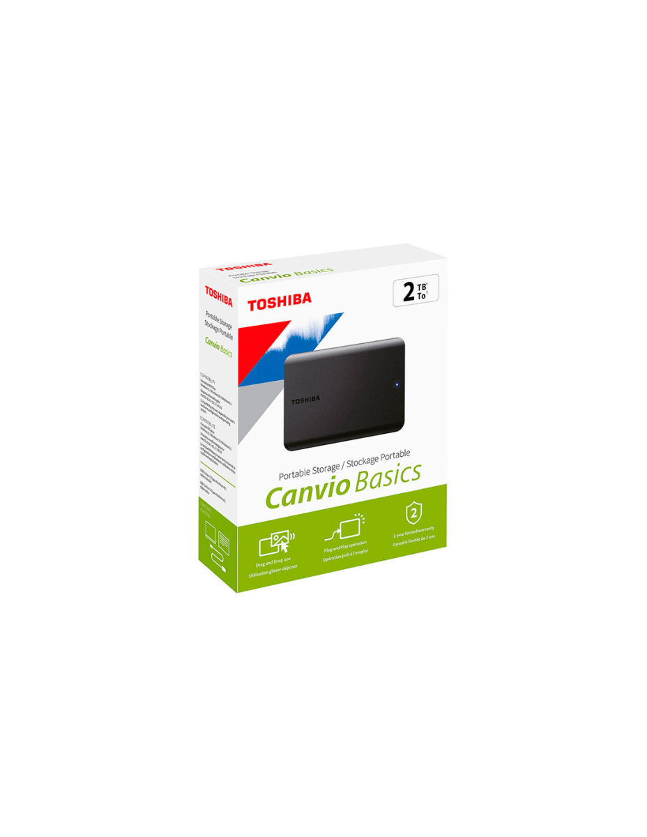 DISCO DURO PORTÁTIL TOSHIBA CANVIO BASICS - 2TB, NEGRO, USB3.0 (HDTB520XK3AA) (NT7)4