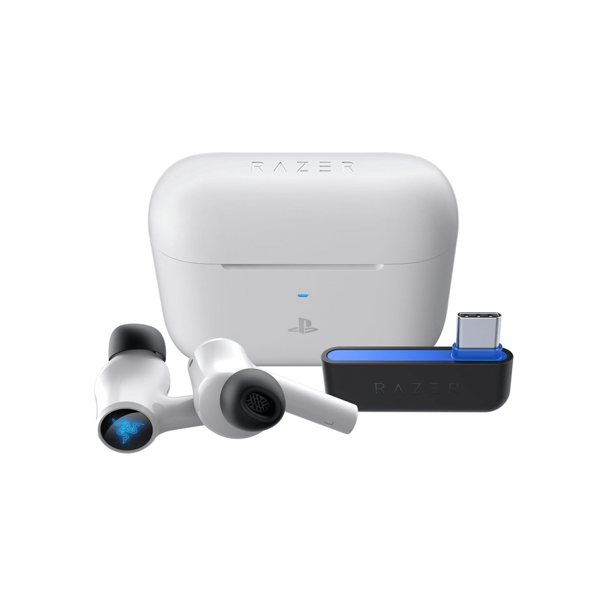 AURICULAR C/ MICROF. RAZER HAMMERHEAD HYPERSPEED INALÁMBRICO ED. PS5 CHROMA WHITE (RZ12-03820300-R3U1) (NT8) 0