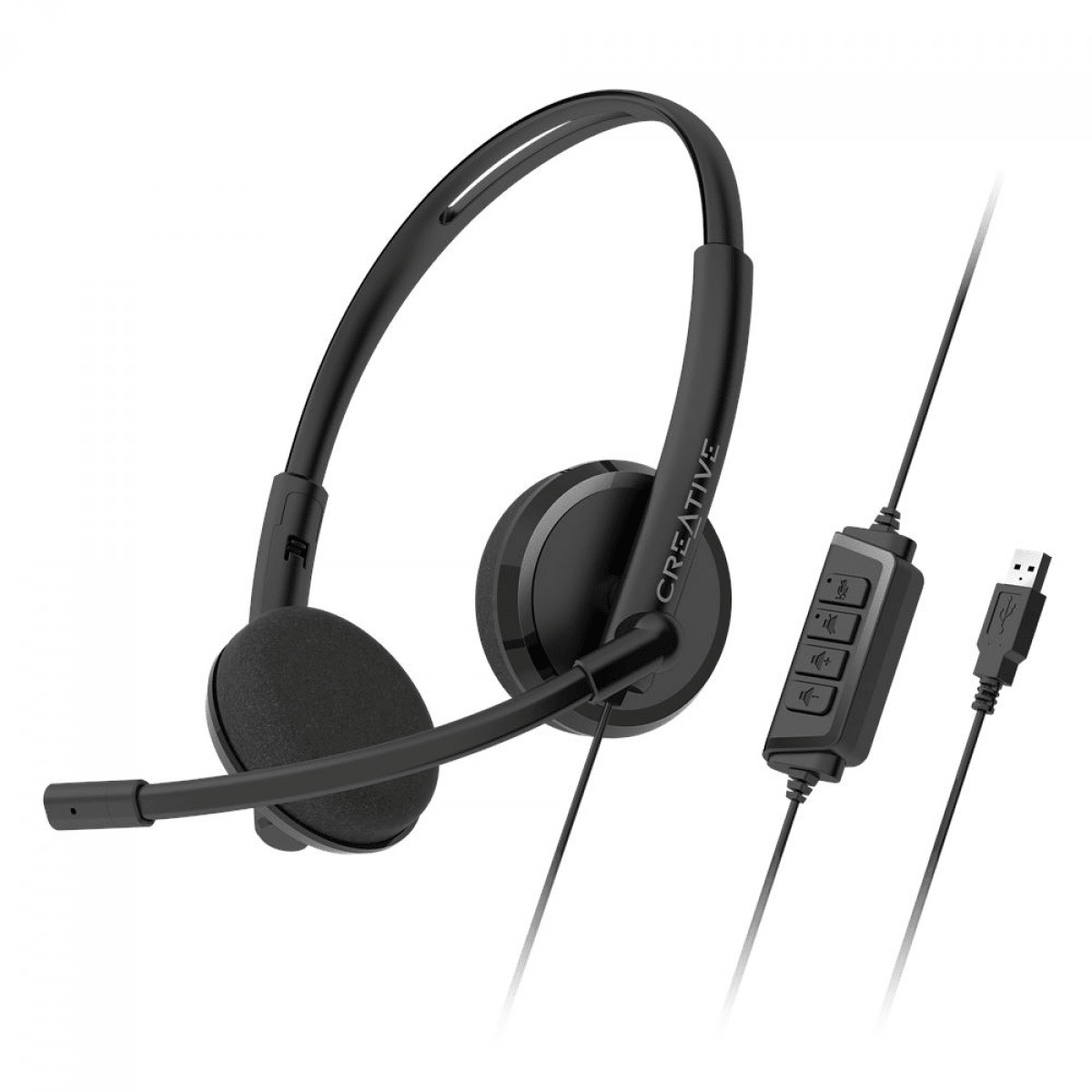 AURICULAR C/MICROF. CREATIVE HS-220 USB-A 30MM NOISE-CANCELLING MUTE BLACK (51EF1070AA001) (NT8) 2