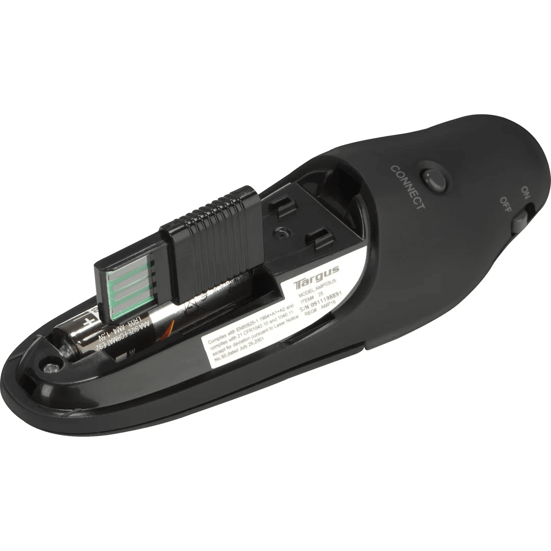 PRESENTADOR USB TARGUS AMP16US INALÁMBRICO C/PUNTERO LASER 15M ALCANCE (AMP16US) (NT8)5