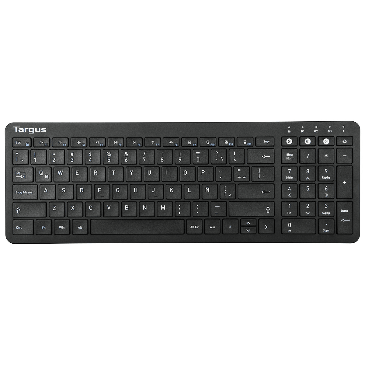 TECLADO TARGUS KB863 MEDIANO ANTIMICROBIAL MULTIDISPOSITIVO BLUETOOTH SP NEGRO (AKB863ES) (NT8) 0