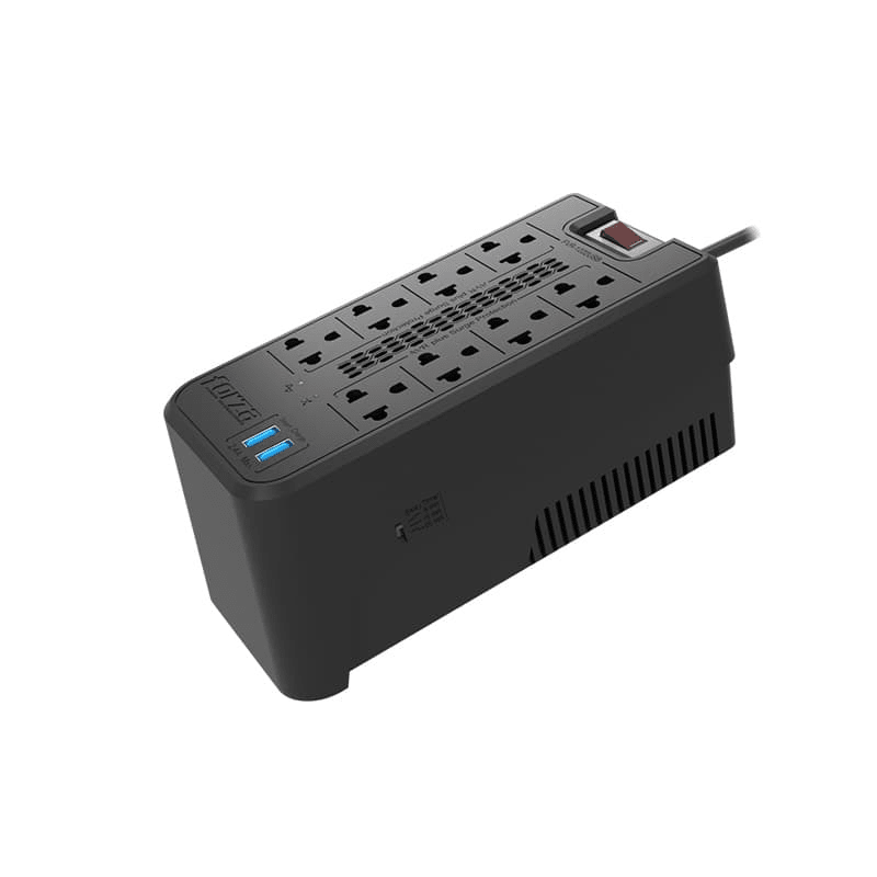 REGULADOR DE VOLTAJE FORZA VOLT REG 1200VA/600W 240V 8UNEMA 2USB (FVR-1222)2