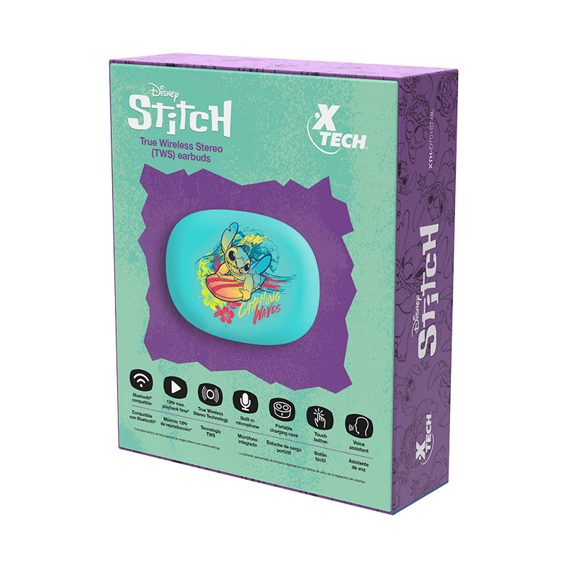 AURICULARES INTRAAURALES TWS XTECH - EDICIÓN STITCH AZUL (XTH-D701ST-BL) (NT3)11