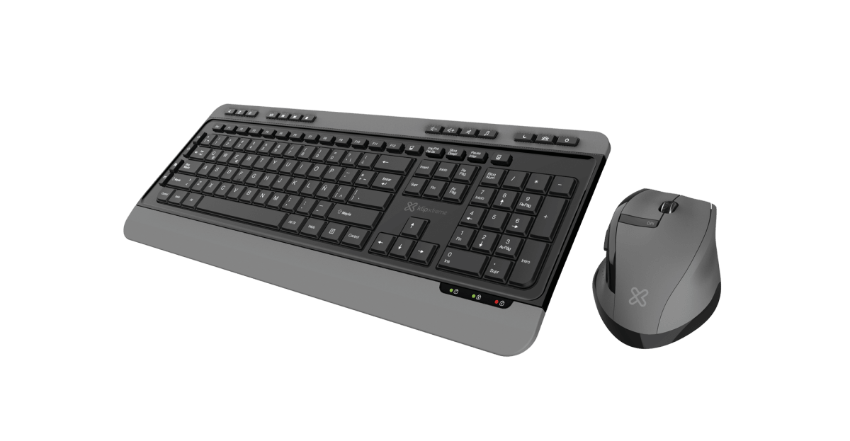 KIT TECLADO + MOUSE KLIPXTREME MAGNIFIK - DUO INALÁMBRICO 2.4GHZ NEGRO Y GRIS (KBK-520) (NT3) 0