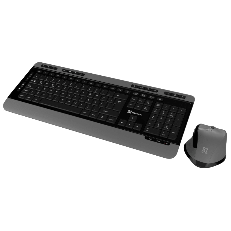 KIT TECLADO + MOUSE KLIPXTREME MAGNIFIK - DUO INALÁMBRICO 2.4GHZ NEGRO Y GRIS (KBK-520) (NT3)2