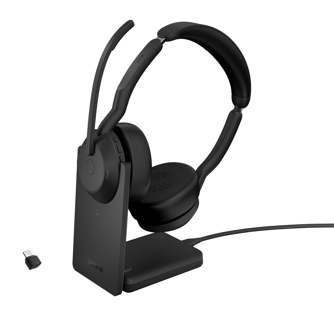 AURICULAR JABRA EVOLVE2 55 - LINK390A MS ESTÉREO CON SOPORTE DE CARGA (25599-999-989) (NT3) 0