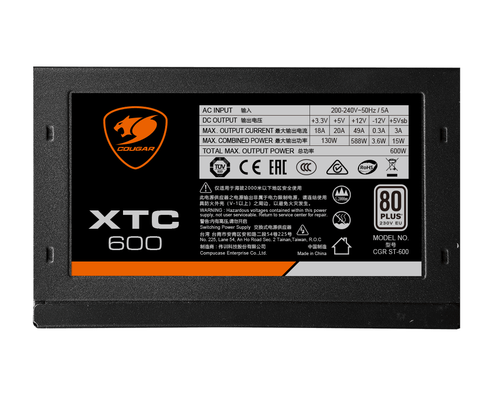 FUENTE DE PODER COUGAR XTC600 80PLUS WHITE (31XC060.0005P)7