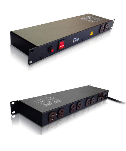 MULTITOMA ELÉCTRICA HORIZONTAL QUEST - 10 TOMAS NEMA 5-15R, 125V/250V-15A, NEGRO (MH-4713) (NT1)4