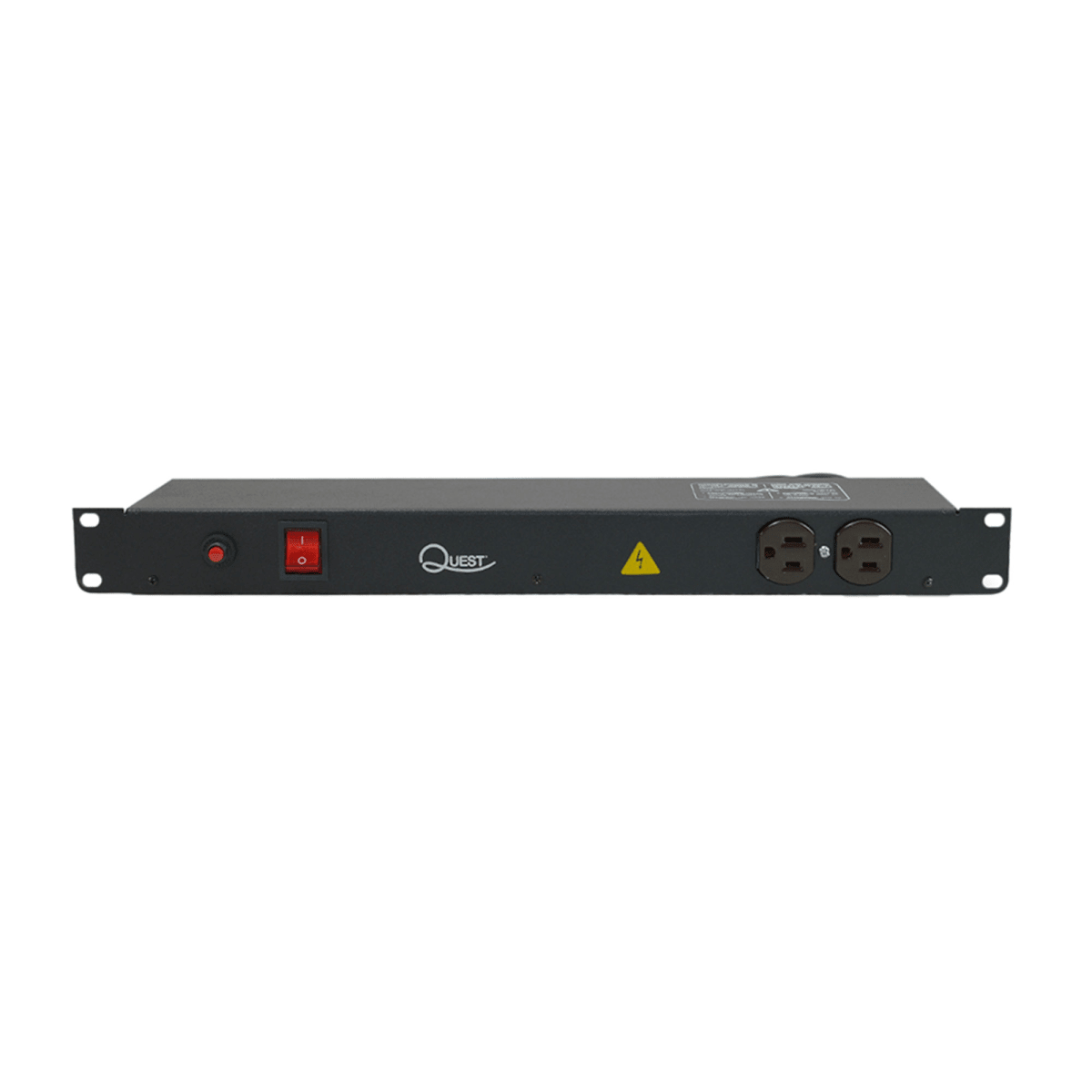 MULTITOMA ELÉCTRICA HORIZONTAL QUEST - 10 TOMAS NEMA 5-15R, 125V/250V-15A, NEGRO (MH-4713) (NT1) 0