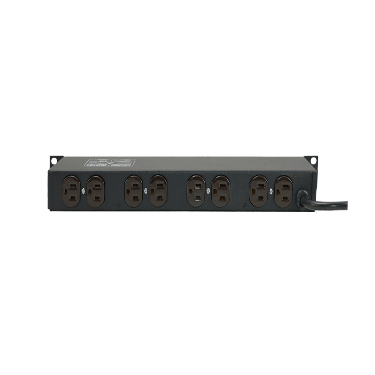 MULTITOMA ELÉCTRICA HORIZONTAL QUEST - 10 TOMAS NEMA 5-15R, 125V/250V-15A, NEGRO (MH-4713) (NT1)2