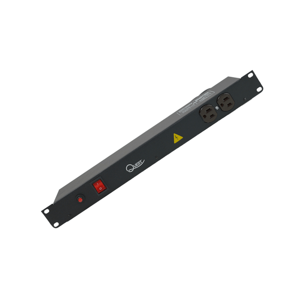 MULTITOMA ELÉCTRICA HORIZONTAL QUEST - 10 TOMAS NEMA 5-15R, 125V/250V-15A, NEGRO (MH-4713) (NT1)3