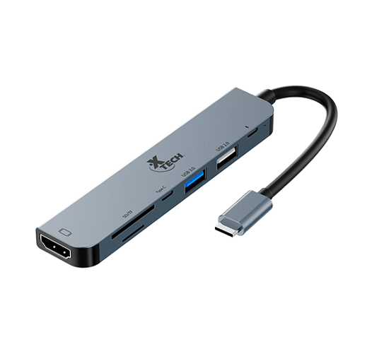 ADAPTADOR XTECH MULTIPUERTO 7 EN 1 CON CONEXION USB-C (XTC-571) 0
