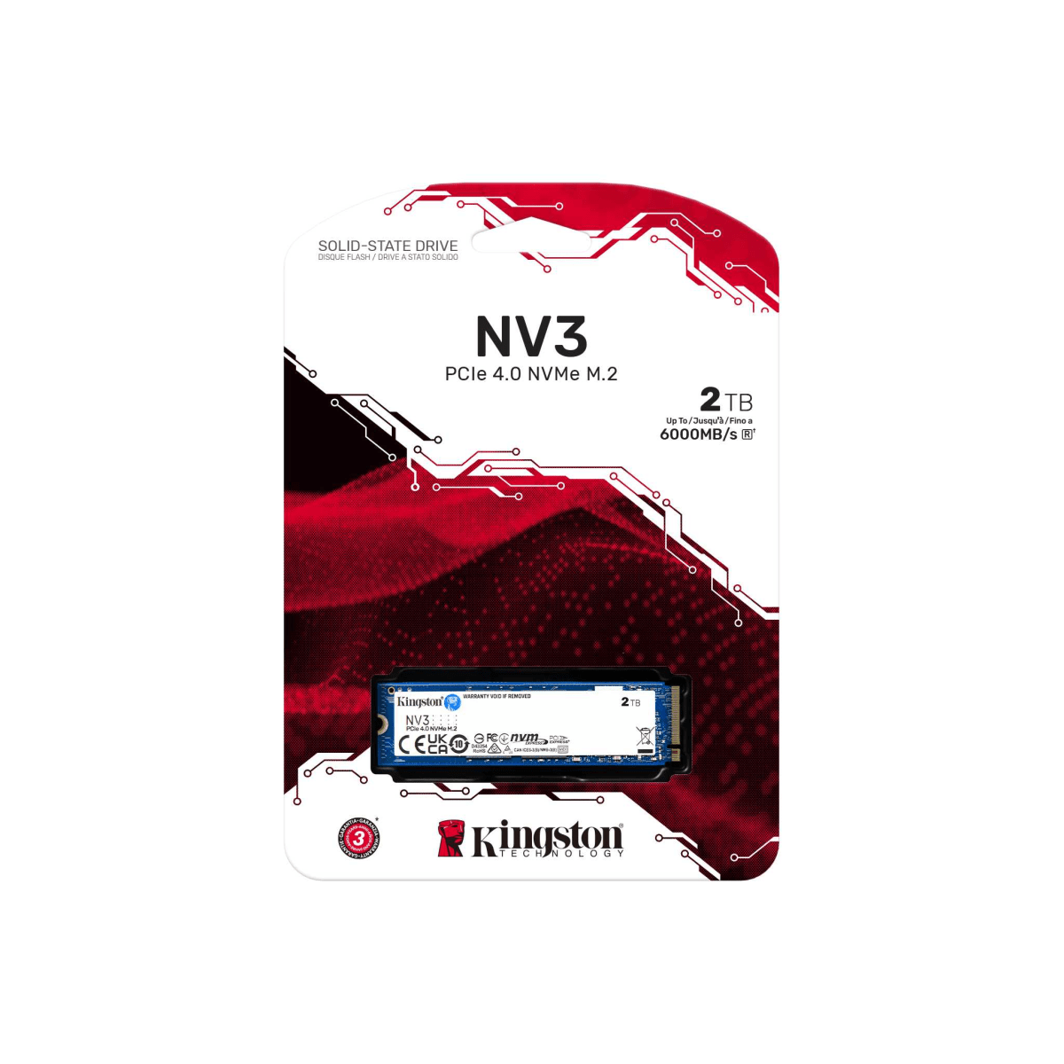 UNIDAD DE ESTADO SÓLIDO KINGSTON NV3 NVME PCIE 4.0 2TB (SNV3S/2000G) (NT4)3