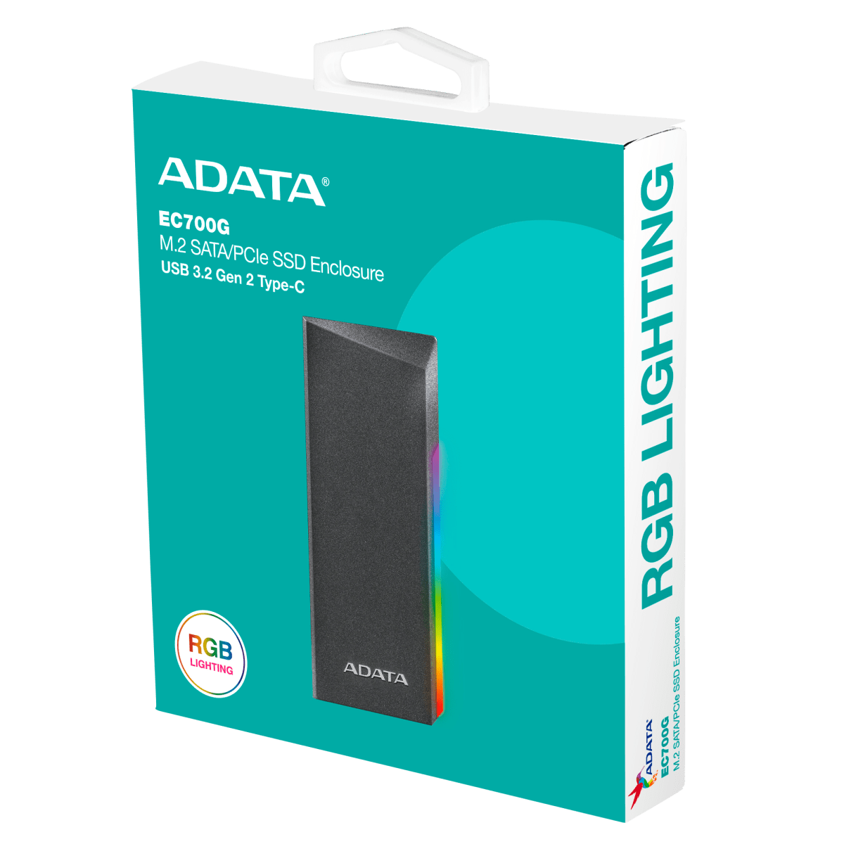 CARCASA DE UNIDAD DE ESTADO SÓLIDO ADATA EC700G - M.2 PCIe/SATA, NEGRO (AEC700GU32G2-CGY) (NT7)8