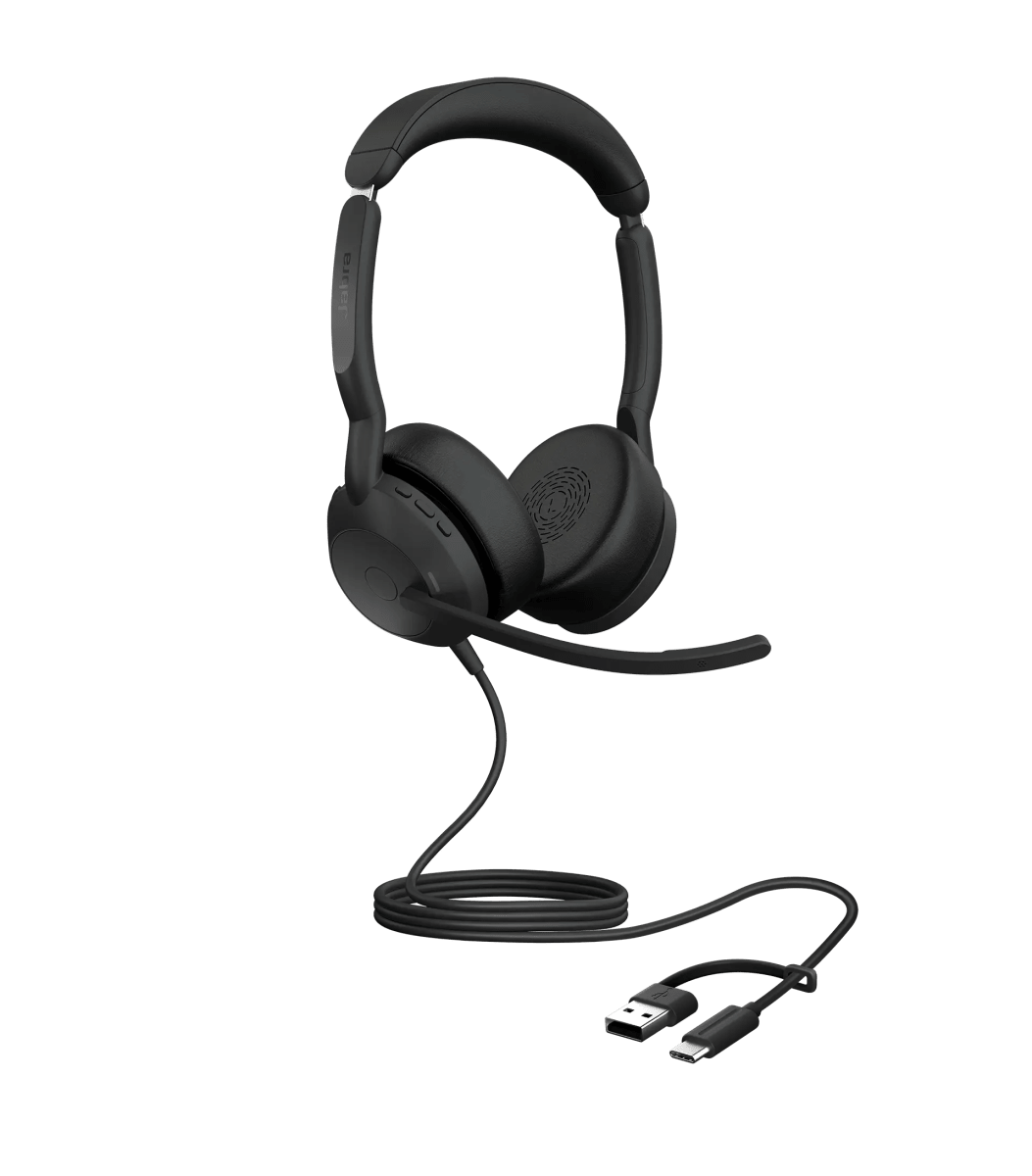 AURICULAR JABRA EVOLVE2 50 - ESTÉREO, USB-C/USB-A, UC, NEGRO (25089-989-799) (NT3)3