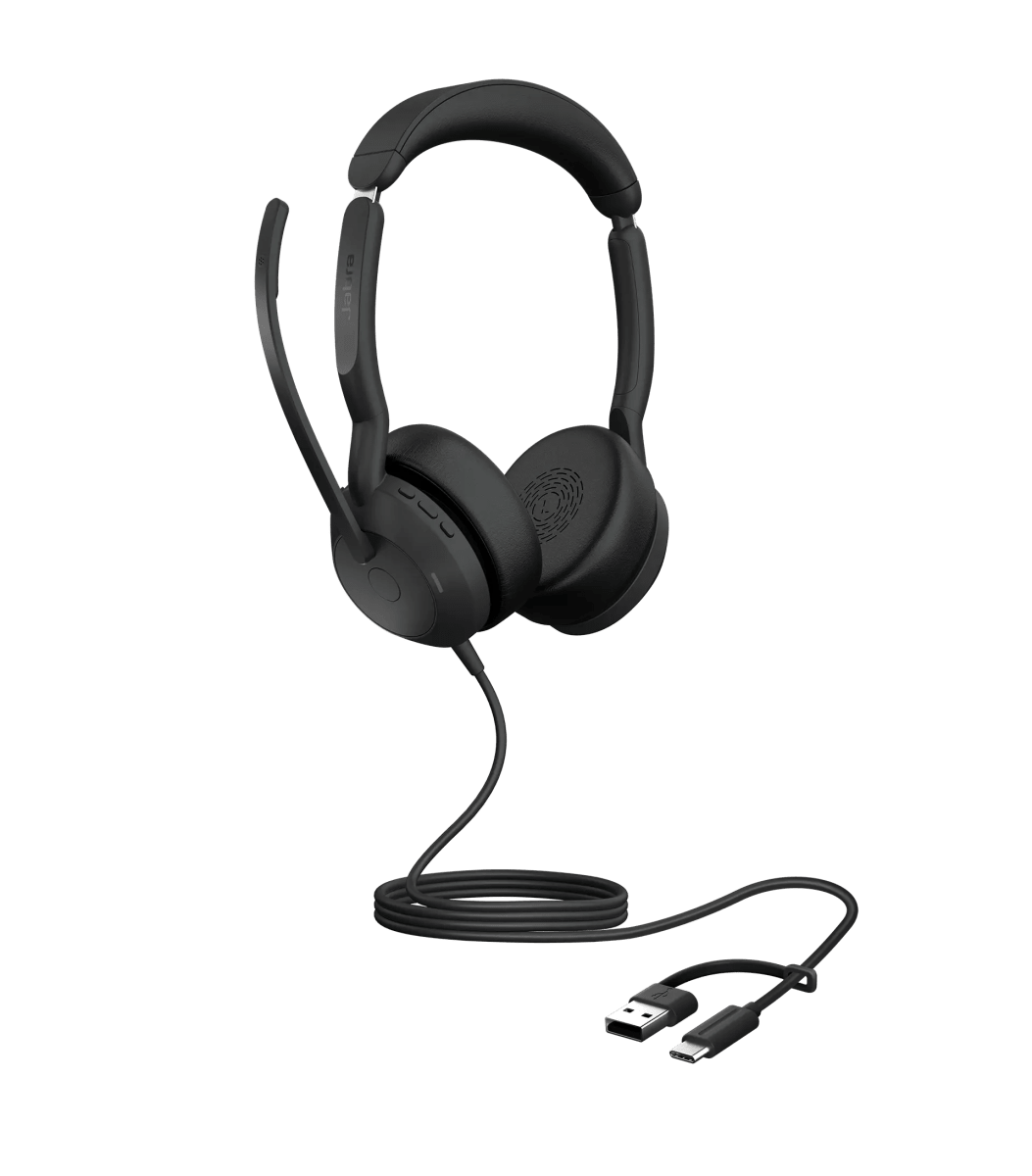 AURICULAR JABRA EVOLVE2 50 - ESTÉREO, USB-C/USB-A, UC, NEGRO (25089-989-799) (NT3)4