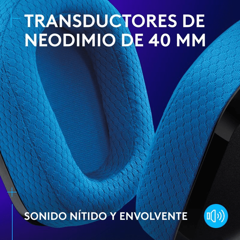 AURICULAR C/MICROF. LOGITECH G535 LIGHTSPEED PS5/PS4/PC WIRELESS NEGRO/AZUL (939-002218) (NT8)7
