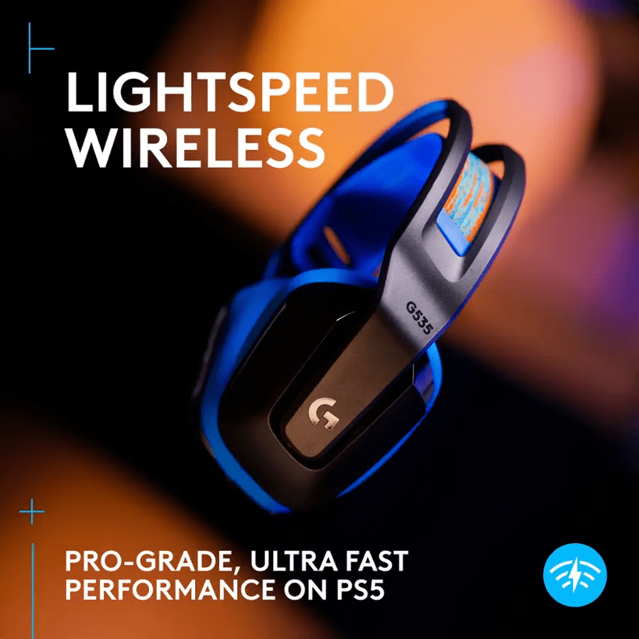 AURICULAR C/MICROF. LOGITECH G535 LIGHTSPEED PS5/PS4/PC WIRELESS NEGRO/AZUL (939-002218) (NT8)4