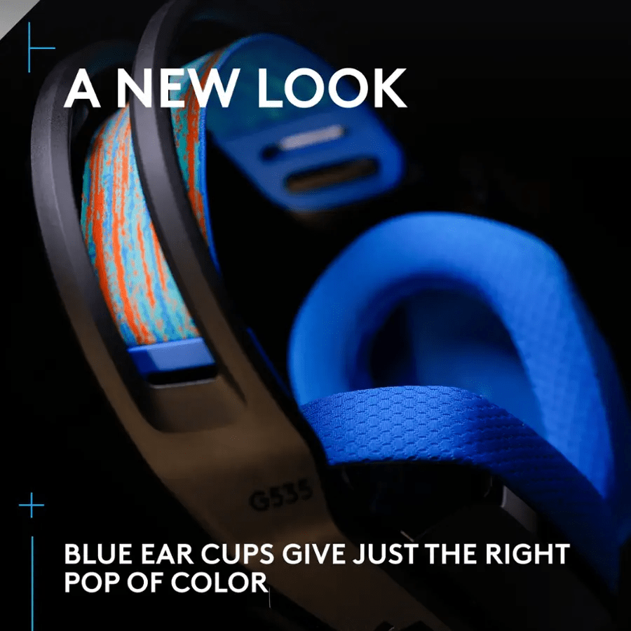 AURICULAR C/MICROF. LOGITECH G535 LIGHTSPEED PS5/PS4/PC WIRELESS NEGRO/AZUL (939-002218) (NT8)12