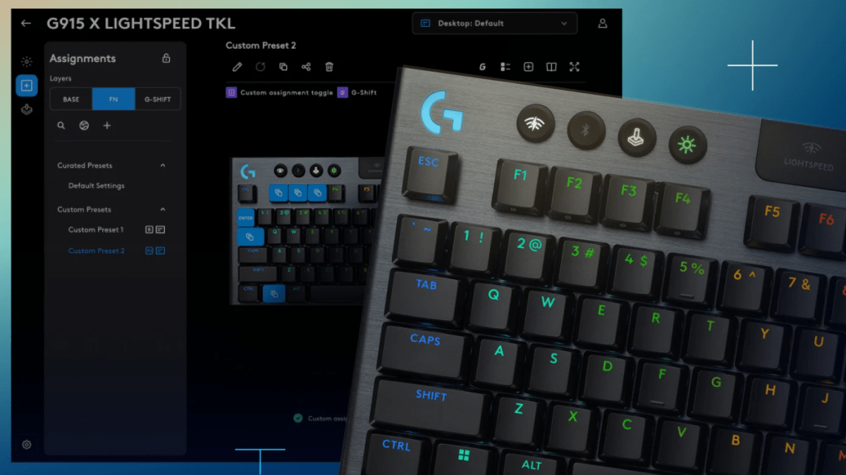 TECLADO LOGITECH G915 X TKL LIGHTSPEED/ BT LIGHTSYNC RGB / KEYCONTROL NEGRO (920-012715) (NT8)9