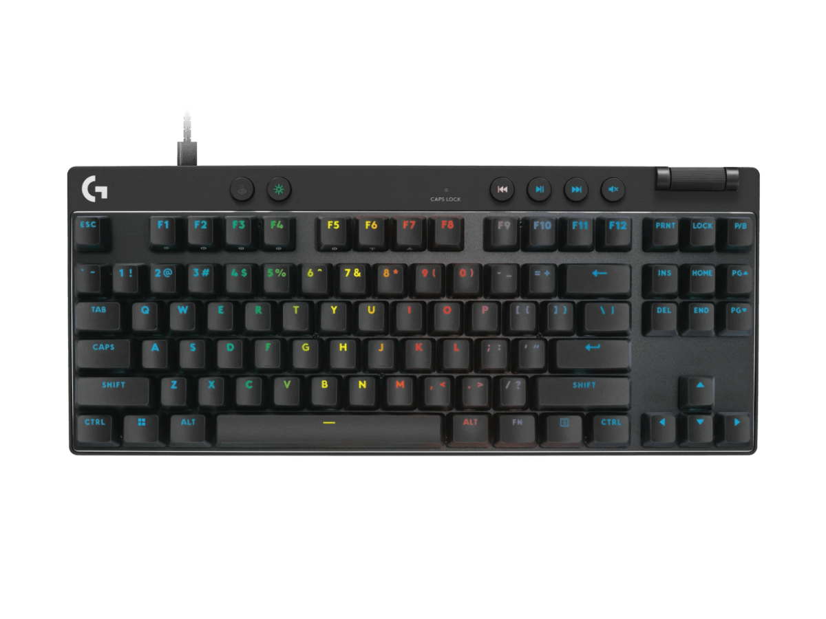 TECLADO LOGITECH PRO X TKL RAPID ANÁLOGO, WIRED USB-C, LS RGB, KEYCONTROL, NEGRO (920-013131) (NT8) 0