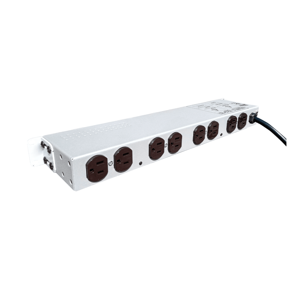 MULTITOMA ELÉCTRICA HORIZONTAL QUEST - 10 TOMAS NEMA 5-15R, 125V/250V-15A, GRIS (MH-4713-G)3