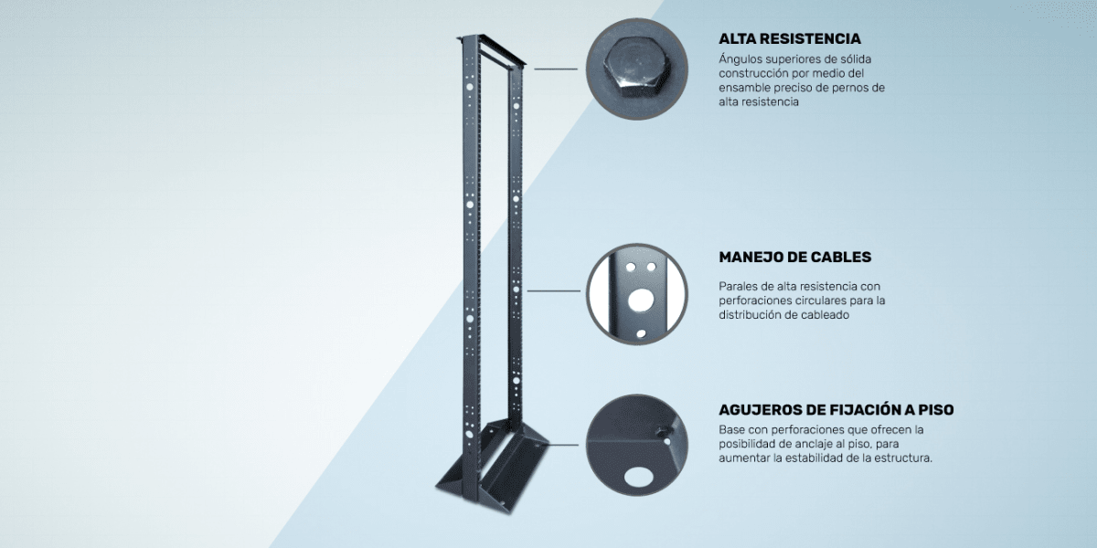 RACK ABIERTO DE PISO Y PARED DE 2 PARALES QUEST 45RU (RP-4621) (NT1)2